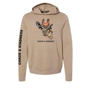 Chaos & Kindness Unique Giraffe Art Work Hoodie Size XXL